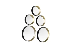 Kellot Ja Peilit^Mirrors and More peilisetti Vivien 5-pack musta/kulta