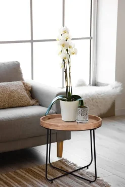 Huonekalut^Mirrors and More pöytä Jette Ø48 cm musta/puu