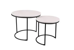 Huonekalut^Mirrors and More sarjapöytä Doreen Ø43 cm + Ø35 cm musta/val