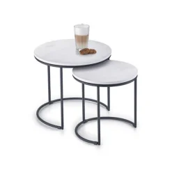 Huonekalut^Mirrors and More sarjapöytä Doreen Ø43 cm + Ø35 cm musta/val