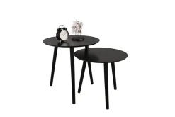 Huonekalut^Mirrors and More sarjapöytä Vilana Ø50 cm + Ø45 cm musta