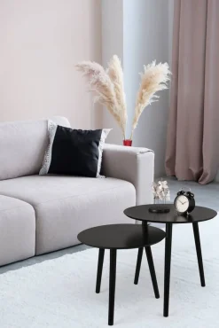 Huonekalut^Mirrors and More sarjapöytä Vilana Ø50 cm + Ø45 cm musta