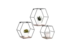 Hyllyt Ja Telineet|Huonekalut^Mirrors and More seinähylly Chiara musta/puu 3-pack