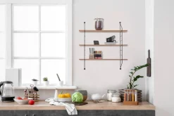 Hyllyt Ja Telineet|Huonekalut^Mirrors and More seinähylly Clara 3-os musta/puu