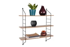 Hyllyt Ja Telineet|Huonekalut^Mirrors and More seinähylly Clara 3-os musta/puu