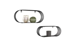 Hyllyt Ja Telineet|Huonekalut^Mirrors and More seinähyllysetti Joyce 2-pack musta