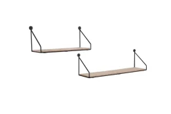 Hyllyt Ja Telineet|Huonekalut^Mirrors and More seinähylly Dana musta/puu 2-pack