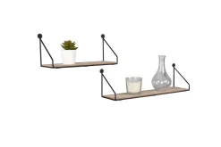 Hyllyt Ja Telineet|Huonekalut^Mirrors and More seinähylly Dana musta/puu 2-pack