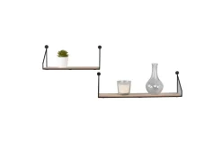 Hyllyt Ja Telineet|Huonekalut^Mirrors and More seinähylly Dana musta/puu 2-pack