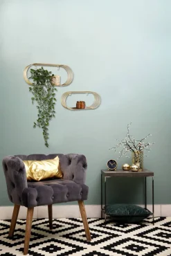 Hyllyt Ja Telineet|Huonekalut^Mirrors and More seinähyllysetti Joyce 2-pack kulta