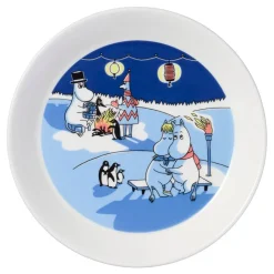 Astiat^Moomin Arabia Sesonki lautassetti 19 cm Talvinuotio & Purjeh