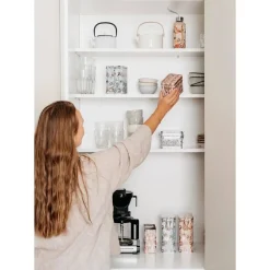 Ruoansäilytys Ja Järjestys^Moomin neliökahvipurkki Muumi Latvus sinivihreä