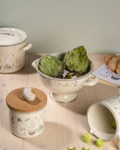 Ruoansäilytys Ja Järjestys^Muumi emalipurkki korkkikannella Bon Appétit 1,3 L