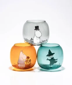 Lyhdyt Ja Kynttilänjalat^Muurla Muumi kynttilälyhty Muumipappa harmaa 9,5 cm