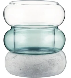 Maljakot Ja Ruukut^Muurla Rinkeli kynttilälyhty/maljakko sinivihreä 12 cm