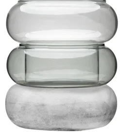 Maljakot Ja Ruukut^Muurla Rinkeli kynttilälyhty/maljakko harmaa 18,5 cm