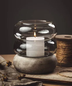 Maljakot Ja Ruukut^Muurla Rinkeli kynttilälyhty/maljakko harmaa 18,5 cm