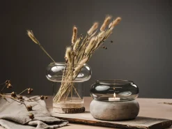 Maljakot Ja Ruukut^Muurla Rinkeli kynttilälyhty/maljakko harmaa 18,5 cm