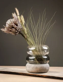 Maljakot Ja Ruukut^Muurla Rinkeli kynttilälyhty/maljakko harmaa 18,5 cm