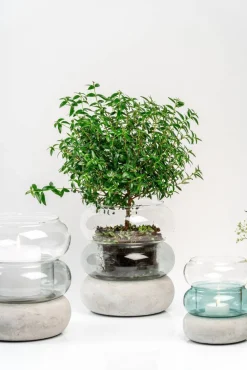 Maljakot Ja Ruukut^Muurla Rinkeli kynttilälyhty/maljakko harmaa 18,5 cm