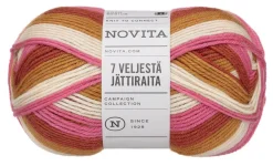 Kankaat Ja Käsityötarvikkeet^Novita 7 Veljestä Raita lanka Jättiraita 150g 8271 ilta-auri