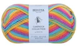 Kankaat Ja Käsityötarvikkeet^Novita 7 Veljestä Raita lanka 100 g sateenkaari 980