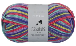 Kankaat Ja Käsityötarvikkeet^Novita 7 Veljestä Raita lanka 100 g riemukaari 987