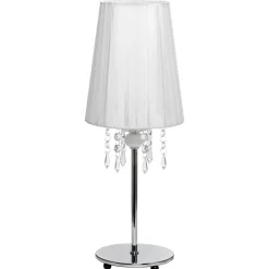 Sisustusvalaisimet^Nowodvorski Modena pöytävalaisin valkoinen/kromi 41 cm