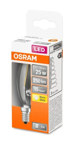 Lamput Ja Valaisintarvikkeet^Osram LED kynttilälamppu 250lm 2700K E14
