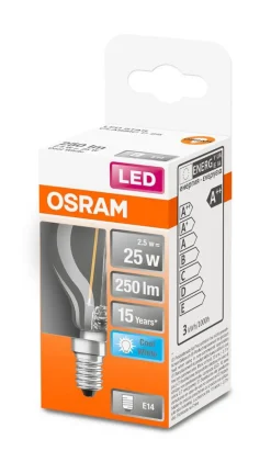 Lamput Ja Valaisintarvikkeet^Osram LED pienkupulamppu 250lm 4000K E14