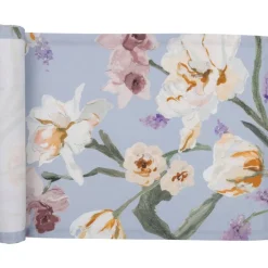 Keittiötekstiilit^Pentik kaitaliina Helmililja 43x160 cm v.sininen