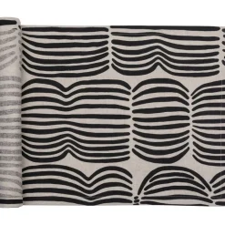 Keittiötekstiilit^Pentik kaitaliina Vilja 43x160 cm puuvilla-pellava musta