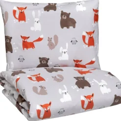 Lastenhuone|Vuodetekstiilit^Pentik Metsänväki pussilakanasetti multi 120x160 cm + 40x60