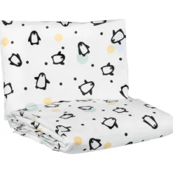 Lastenhuone|Vuodetekstiilit^Pentik Pingviini pussilakanasetti musta 85x125 cm + 36x46 cm