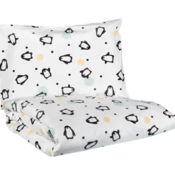 Lastenhuone|Vuodetekstiilit^Pentik Pingviini pussilakanasetti musta 120x160 + 40x60 cm