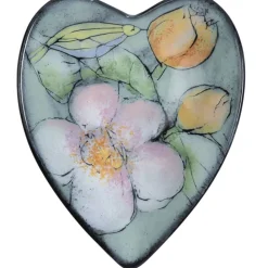 Pääsiäinen^Pentik Studio sydänmalja Kukkaislintu 18x22 cm vihreä