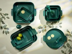 Paistoastiat^Peugeot keraaminen Appolia-vuoka suorakaide 32 cm metsän vih