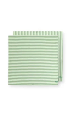 Keittiötekstiilit^Pip Studio keittiöpyyhe Stripes 65x65 cm 2 kpl Light Green