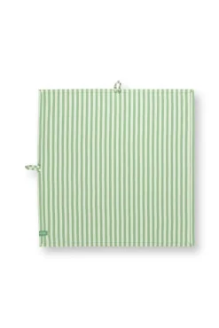 Keittiötekstiilit^Pip Studio keittiöpyyhe Stripes 65x65 cm 2 kpl Light Green