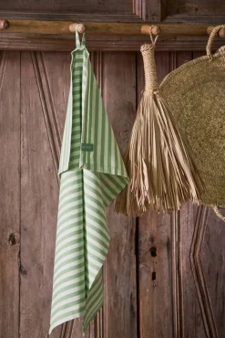 Keittiötekstiilit^Pip Studio keittiöpyyhe Stripes 65x65 cm 2 kpl Light Green