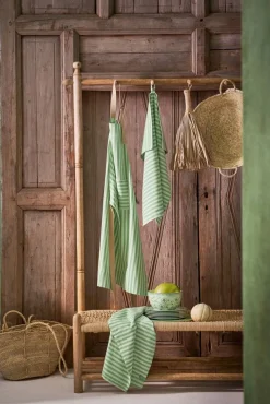 Keittiötekstiilit^Pip Studio keittiöpyyhe Stripes 65x65 cm 2 kpl Light Green