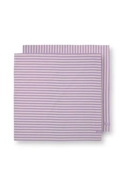 Keittiötekstiilit^Pip Studio keittiöpyyhe Stripes 65x65 cm Lilac 2 kpl
