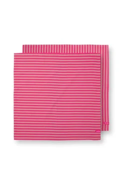 Keittiötekstiilit^Pip Studio keittiöpyyhe Stripes 65x65 cm 2 kpl Pink