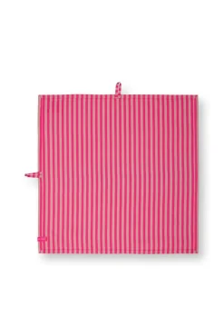 Keittiötekstiilit^Pip Studio keittiöpyyhe Stripes 65x65 cm 2 kpl Pink