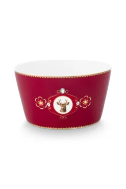 Astiat^Pip Studio kulho Love Birds Medallion Deer 15 cm Dark Red