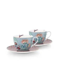 Astiat^Pip Studio kuppi & aluslautanen Flower Festival 280 ml 2 kpl