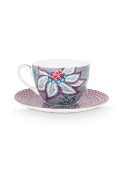 Astiat^Pip Studio kuppi & aluslautanen Flower Festival 280 ml 2 kpl