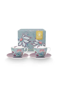 Astiat^Pip Studio kuppi & aluslautanen Flower Festival 280 ml 2 kpl