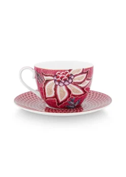 Astiat^Pip Studio kuppi & aluslautanen Flower Festival 280 ml 2 kpl