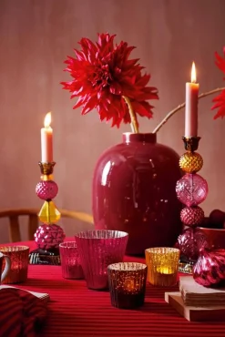 Lyhdyt Ja Kynttilänjalat^Pip Studio kynttilälyhty Glass 10x10,5 cm 3 kpl Red 3 kpl